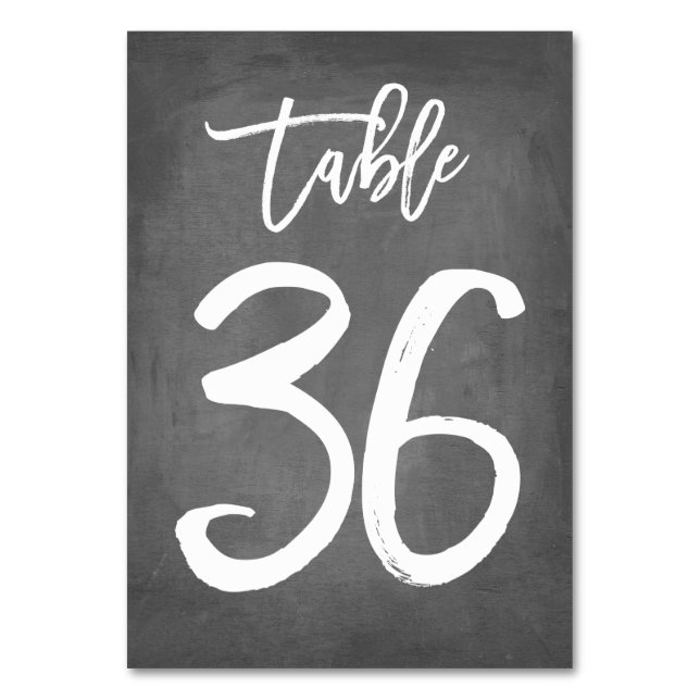 Chic Typografy Chalkboard Tischnummer | Tabelle 36 (Vorderseite)