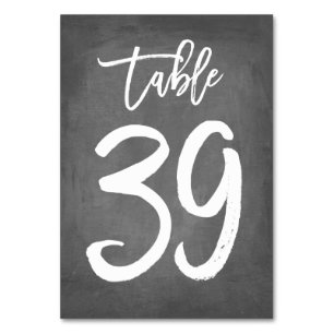 Chic Typografy Chalkboard Tischnummer   Tabelle 39