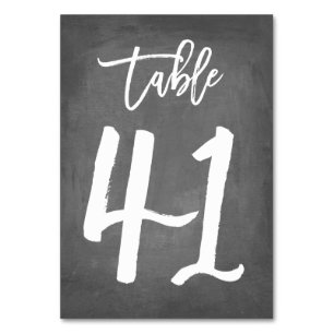Chic Typografy Chalkboard Tischnummer   Tabelle 41