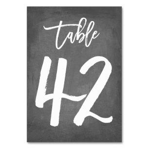 Chic Typografy Chalkboard Tischnummer   Tabelle 42