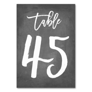 Chic Typografy Chalkboard Tischnummer   Tabelle 45