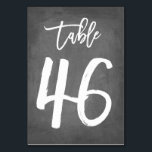 Chic Typografy Chalkboard Tischnummer | Tabelle 46<br><div class="desc">Kontaktieren Sie mich für weitere Tischnummern oder Sonderfarben.</div>