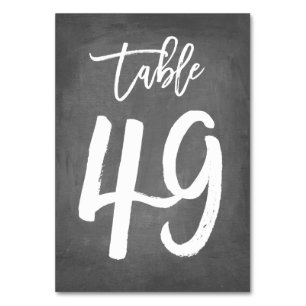 Chic Typografy Chalkboard Tischnummer   Tabelle 49
