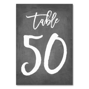 Chic Typografy Chalkboard Tischnummer   Tabelle 50