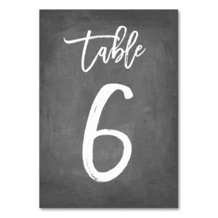 Chic Typografy Chalkboard Tischnummer   Tabelle 6