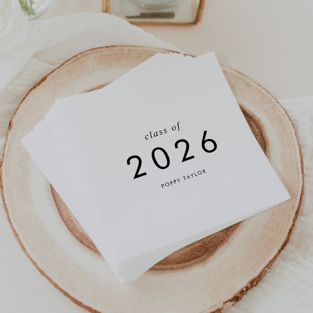 Chic Typografy Class of 2025 Abschluss Serviette (Chic Typography Class of 2026 Graduation Napkins)