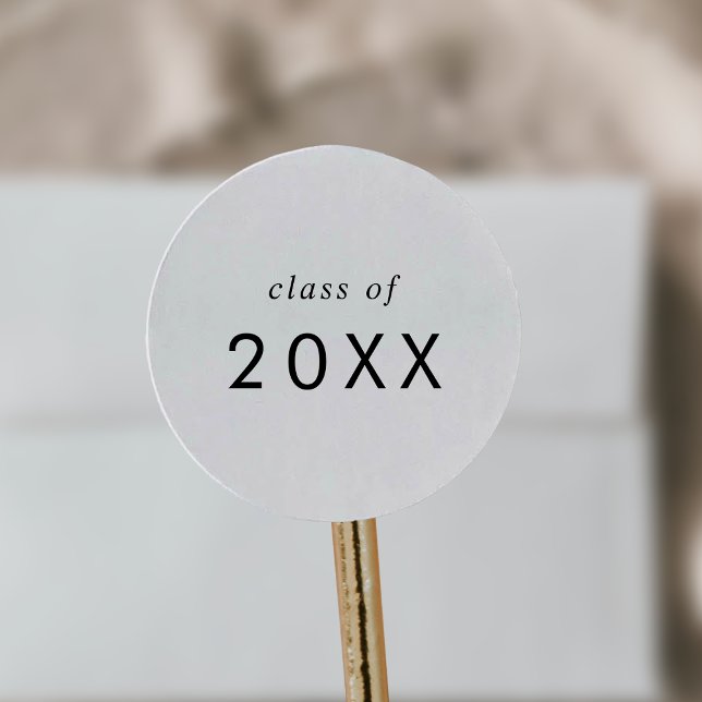 Chic Typografy Class Year Abschluss Sticker (Chic Typography Class Year Graduation Sticker)