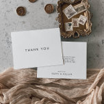 Chic Typografy Dankeschön Card Dankeskarte<br><div class="desc">Diese schicke Dankeschön-Karte ist perfekt für eine moderne Hochzeit. Das einfache Design zeichnet sich durch klassisch minimalistische schwarz-weiße Typografie mit einem rustikalen Bohustempfinden aus. Anpassbar in jeder Farbe. Behalt das Design minimal und elegant, wie es ist, oder personalisiere es durch Hinzufügen von eigenen Grafiken und Kunstwerken. Personalisieren Sie die Rückseite...</div>