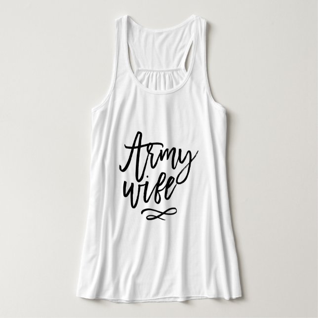 Chic Typografy - Ehefrau der Armee Tank Top (Design Vorderseite)