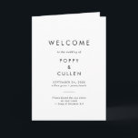 Chic Typografy Folded Wedding Programm<br><div class="desc">Dieses schicke,  gefaltete Hochzeitsprogramm eignet sich perfekt für eine moderne Hochzeit. Das einfache Design zeichnet sich durch klassisch minimalistische schwarz-weiße Typografie mit einem rustikalen Bohustempfinden aus. Anpassbar in jeder Farbe. Behalt das Design minimal und elegant,  wie es ist,  oder personalisiere es durch Hinzufügen von eigenen Grafiken und Kunstwerken.</div>
