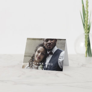 Chic Typografy Foto Danke Karte