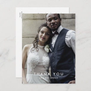 Chic Typografy Foto Template Danke Postcard Postkarte