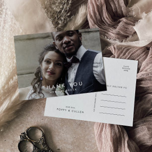 Chic Typografy Foto Vielen Dank Postcard Postkarte