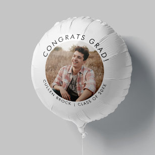 Chic Typografy Glückwunschs Grad Foto Abschluss Ballon