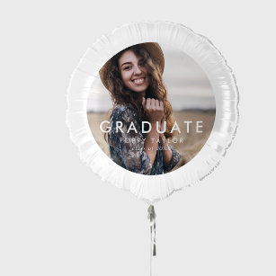 Chic Typografy Graduate Foto Graduation Party Ballon