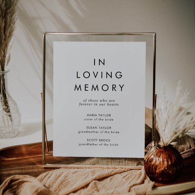 Chic Typografy in Love Memory Memorial Signature Poster (Von Creator hochgeladen)