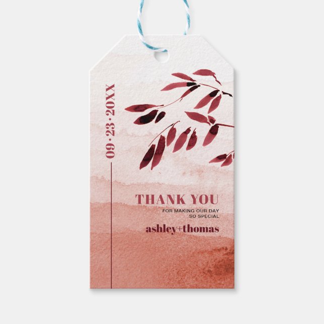 Chic Typografy minimalist Danke Hochzeit Geschenkanhänger (Vorderseite)