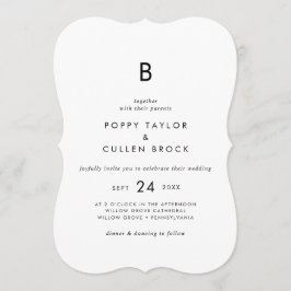 Chic Typografy Monogram Wedding Einladung