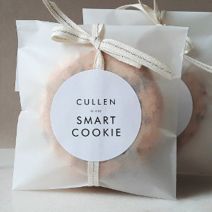 Chic Typografy One Smart Cookie Abschluss Gefallen Runder Aufkleber