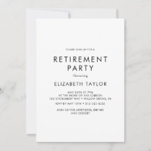 Chic Typografy Retirement Party Einladung