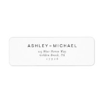 Chic Typografy Return Address Label Black & White
