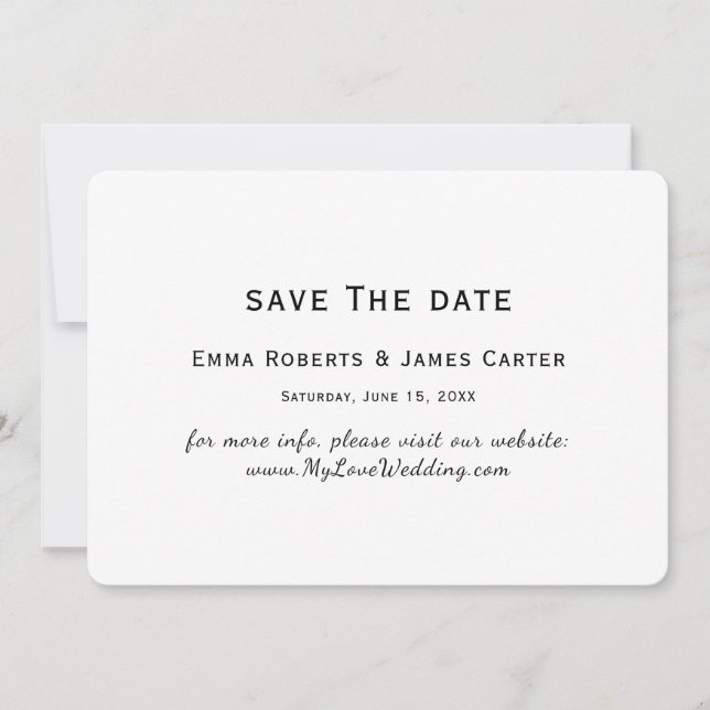 Chic Typografy Save the Date Card (Vorderseite)