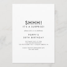 Chic Typografy Surprise Party