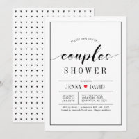 Chic Typografy Wedding Couples Dusche Einladungen