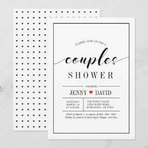 Chic Typografy Wedding Couples Dusche Einladungen