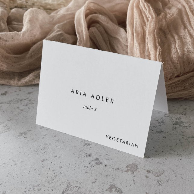 Chic Typografy Wedding Menu Option Platzkarten Tischnummer (Von Creator hochgeladen)