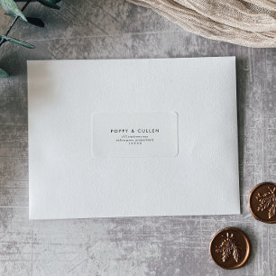 Chic Typografy Wedding RSVP Address Labels Adressaufkleber