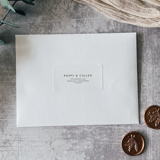 Chic Typografy Wedding RSVP Address Labels Adressaufkleber (Von Creator hochgeladen)