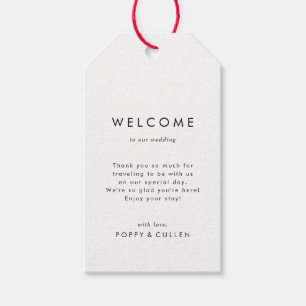 Chic Typografy Wedding Willkommen Geschenkanhänger