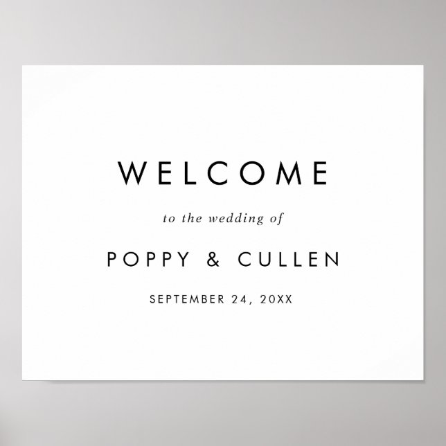 Chic Typografy Wedding Willkommen Poster (Vorne)