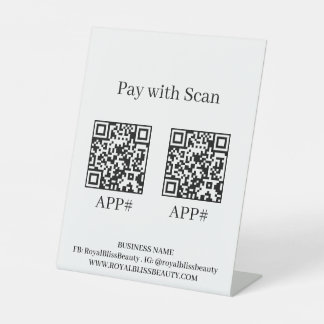 Chic Typography 2-App Scan To Pay Pedestal Sign Sockelschild
