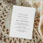 Chic Typography Bat Mitzvah Einladung<br><div class="desc">This chic typography Bat Mitzvah invitation is perfect for a modern bat mitzvah. The simple design features classic minimalist black and white typography with a rustic boho feel. Customizable in any color. Keep the design minimal and elegant,  as is,  or personalize it by adding your own graphics and artwork.</div>