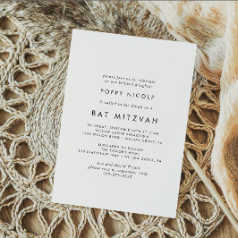 Chic Typography Bat Mitzvah Einladung