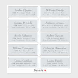 Chic Typography Blue Wedding Guest Address Labels