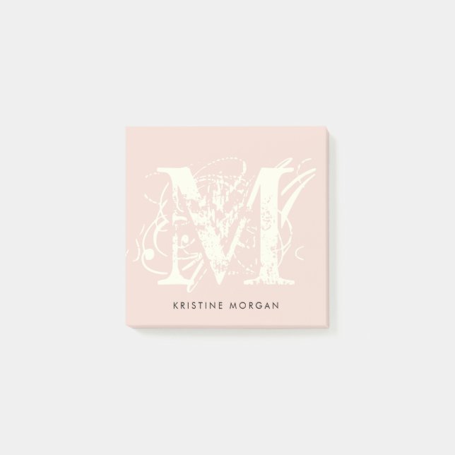 Chic typography monogram name post-it klebezettel (Vorderseite)