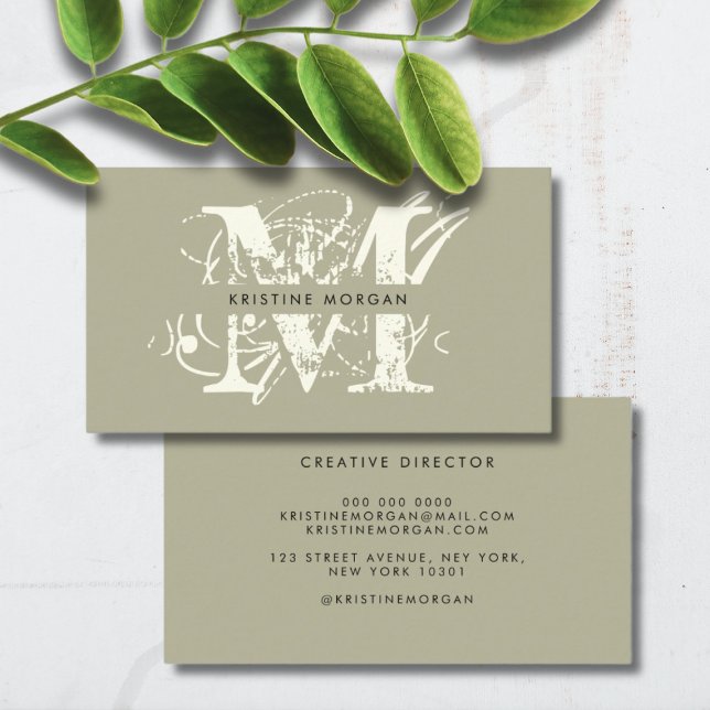 Chic typography monogram name visitenkarte (Von Creator hochgeladen)