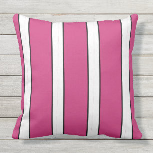 CHIC-U. STYLISH_MODERN PINK U. WHTIE STREIFEN KISSEN