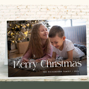 Chic und Elegant Frohe Weihnachts-Foto geklappt Feiertagskarte