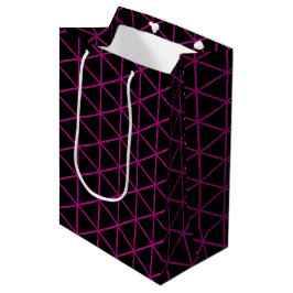 Chic und Elegant Magenta Rosa und Schwarzes Glossa Mittlere Geschenktüte