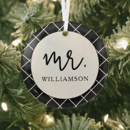 Chic und Elegant Mrs. Wedding Husband Ehefrau Ornament Aus Glas