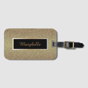 Chic und eleganter mit Monogramm Gold-Glitzer-Effe Gepäckanhänger