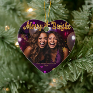 Chic und Festivals Lila und Gold Confetti Keramik Ornament