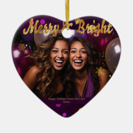 Chic und Festivals Lila und Gold Confetti Keramik Ornament