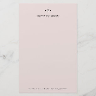 Chic und Minimal Monogramm Blüte Briefpapier