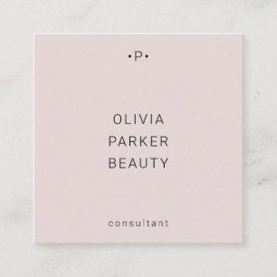 Chic und Minimal Monogramm Blüte Quadratische Visitenkarte