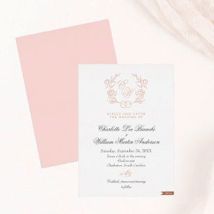 Chic und Romantic Blush Pink Hochzeit Folieneinladung